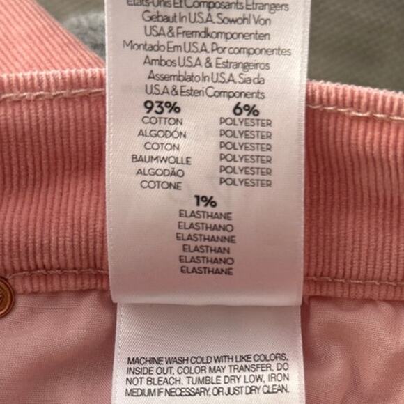 MOTHER The Midrise Dazzler Ankle Hopscotch Corduroy Pants Petal Pink Eraser 24 - Picture 9 of 12